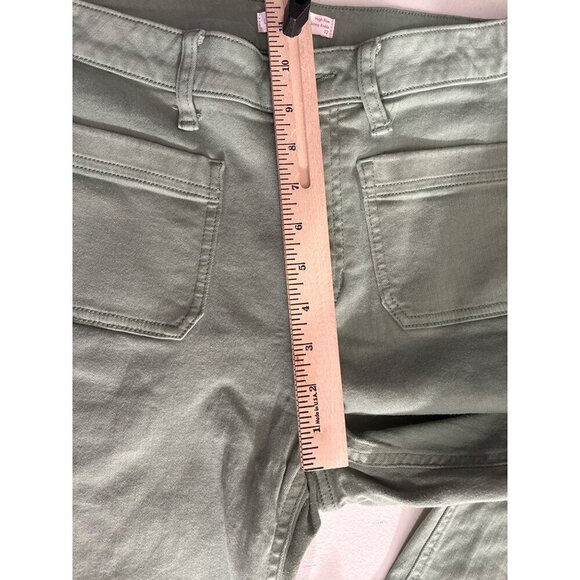 Lauren Conrad High Rise Skinny Ankle Jeans Womens Size 12 Green Cotton Blend Raw - Picture 8 of 10